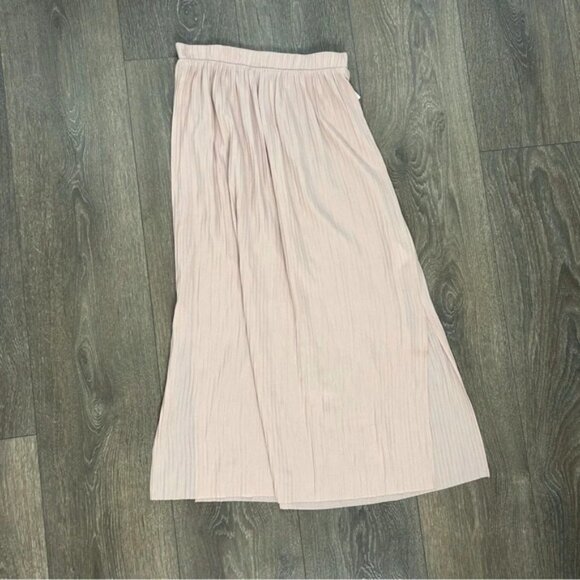 Aritzia Wilfred Celesse Pleated Midi Skirt Side Slit High Rise Waist Pink XXS - Picture 4 of 11